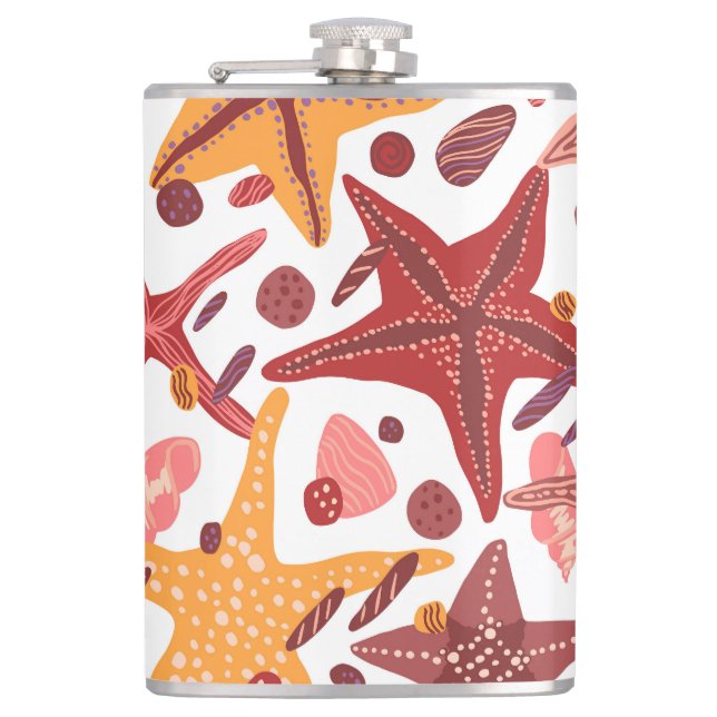 Flasques Starfish Shells : Motif scandinave (Devant)