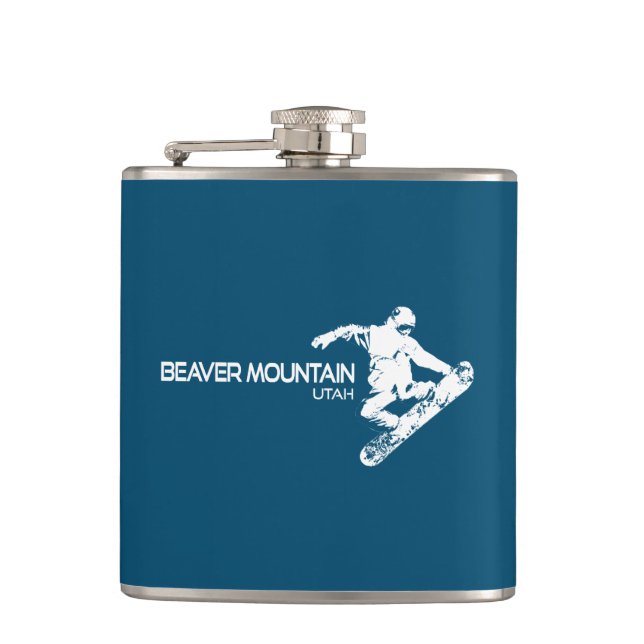 Flasques Station de ski Beaver Mountain Utah Snowboardeur (Devant)