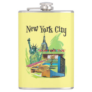 Flasques Statue vintage de New York City de la liberté Art