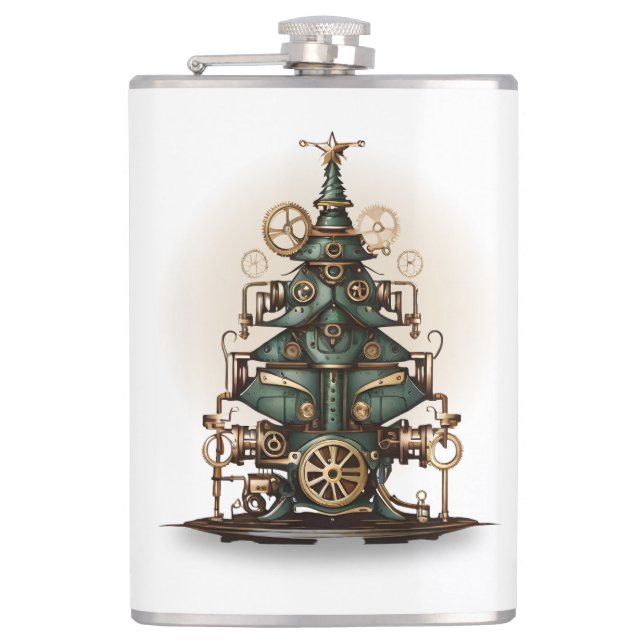 Flasques Steampunk Arbre de Noël Style rétro Vintage (Devant)