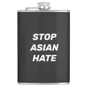 Flasques Stop Asian Hate, noir blanc Vinyl enveloppé Flaco