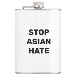 Flasques Stop Asian Hate, noir blanc Vinyl enveloppé Flaco