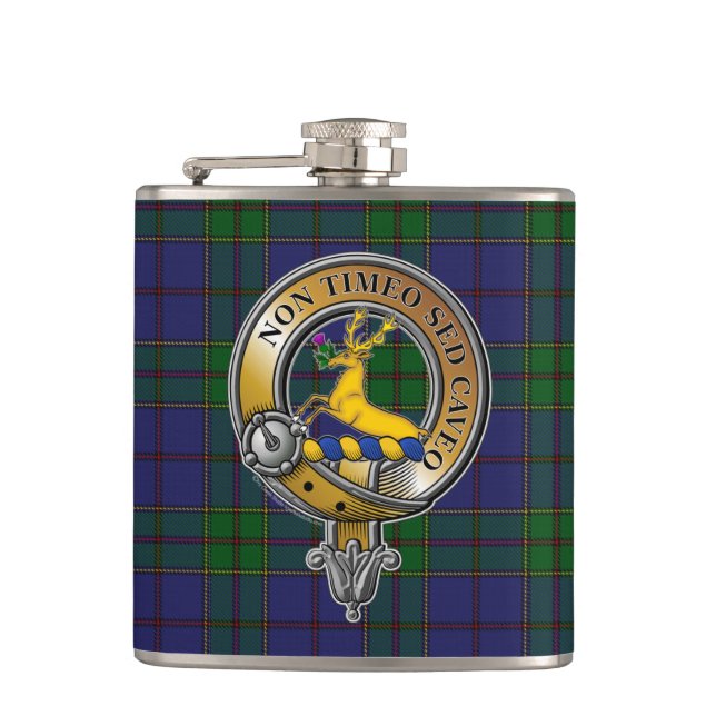 Flasques Strachan Tartan & Badge (Devant)