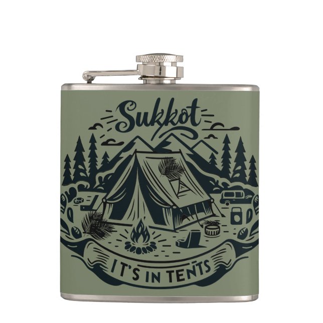 Flasques Sukkot C'est dans les tentes (Devant)