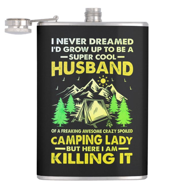Flasques Super Cool Mari de Camping Lady Funny Camper (Ouvert)