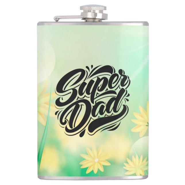 Flasques Super Papa Hero Typography Design-67888 (Devant)