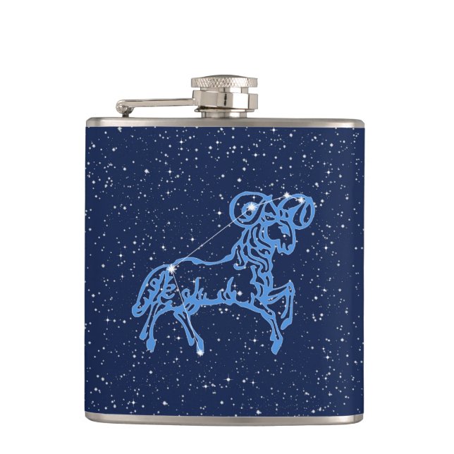 Flasques Symbole Aries Constellation et Zodiac avec Stars F (Devant)