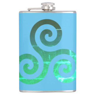Flasques Symbole celtique ancien Triskele émeraude