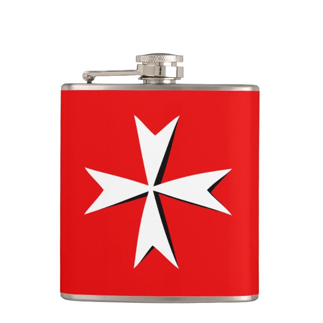 Flasques Symbole de mode du drapeau de Malte & Croix de Mal (Devant)