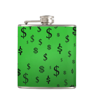 Flasques Symbole Dollar Vert Argent