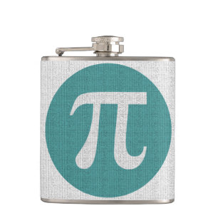 Flasques Symbole du geek pi de maths, cercle bleu et