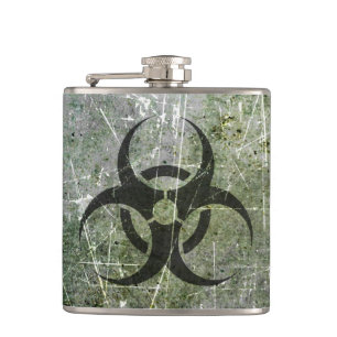 Flasques Symbole gris et noir rayé et porté de Biohazard