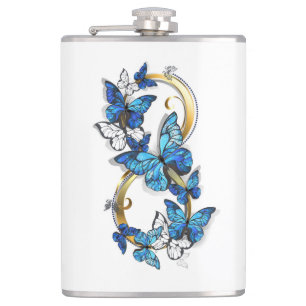 Flasques Symbole infini de papillons Morpho bleus