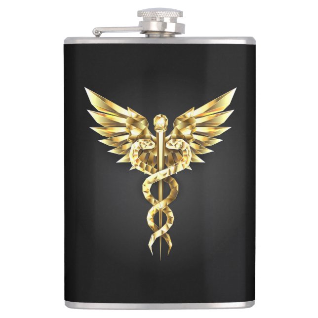 Flasques Symbole Polygonal Or Caduceus (Devant)