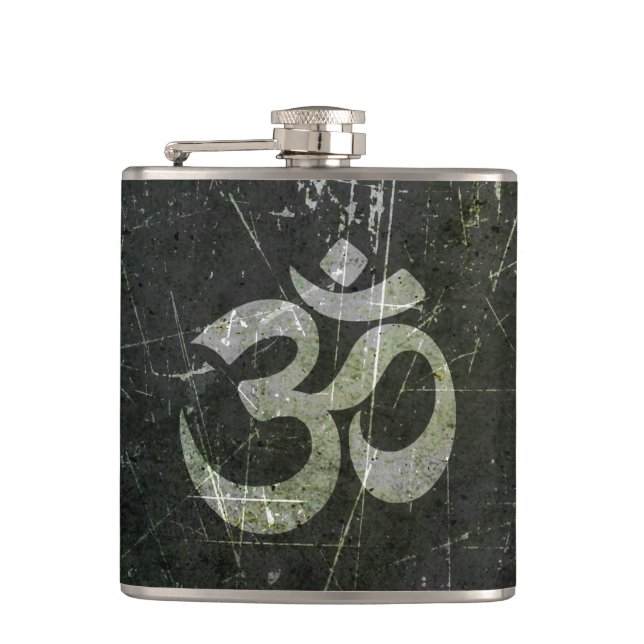 Flasques Symbole rayé et porté de l'OM de yoga (Devant)