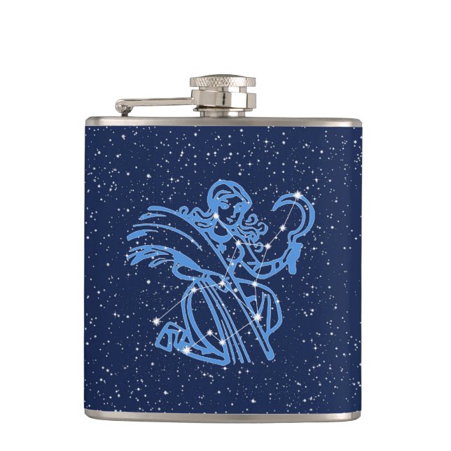 Flasques Symbole Virgo Constellation et Zodiac avec étoiles (Devant)