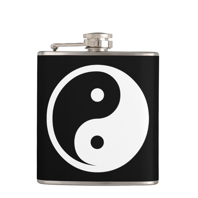 Flasques Symbole Yin Yang - dessin de tatouage solide 2 (Devant)