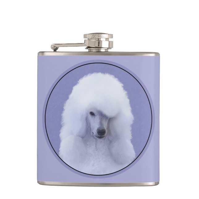 Flasques Tableau blanc standard de caniche - Art original d (Devant)