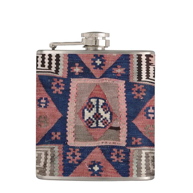 Flasques Tapis Kilim Rouge Oriental de Sol (Devant)