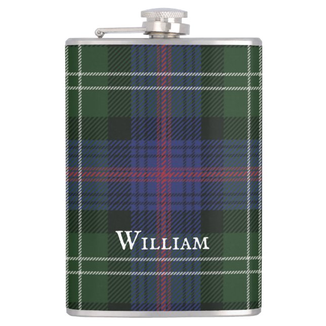 Flasques Tartan Clan Sutherland Plaid Vert Noir Rustique (Devant)
