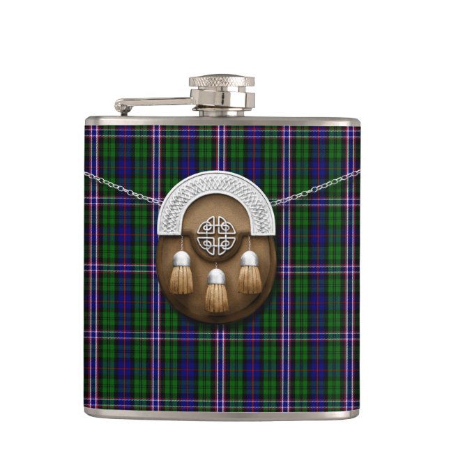 Flasques Tartan et escarcelle nationaux écossais (Devant)