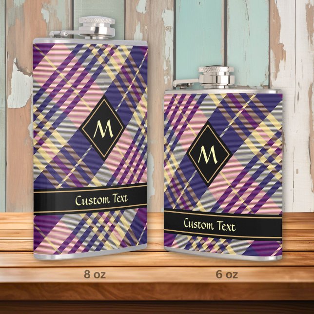 Flasques Tartan mauve, or et bleu (Créateur téléchargé)