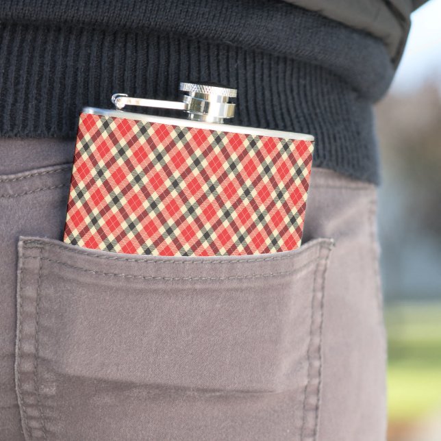 Flasques Tartan rouge et noir (En situation)
