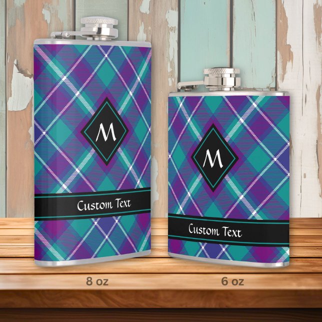 Flasques Tartan Vert de Mer, Violet et Bleu (Créateur téléchargé)