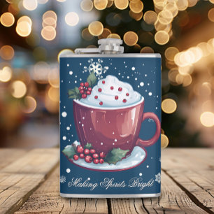 Flasques Tasse de chocolat chaud de Noël   Bleu