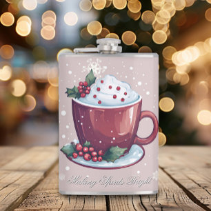 Flasques Tasse de chocolat chaud de Noël Rose blush