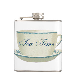 Flasques Tasse de thé bleue de temps de thé