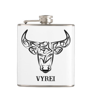 Flasques Taureau tribal noir et blanc / Ox