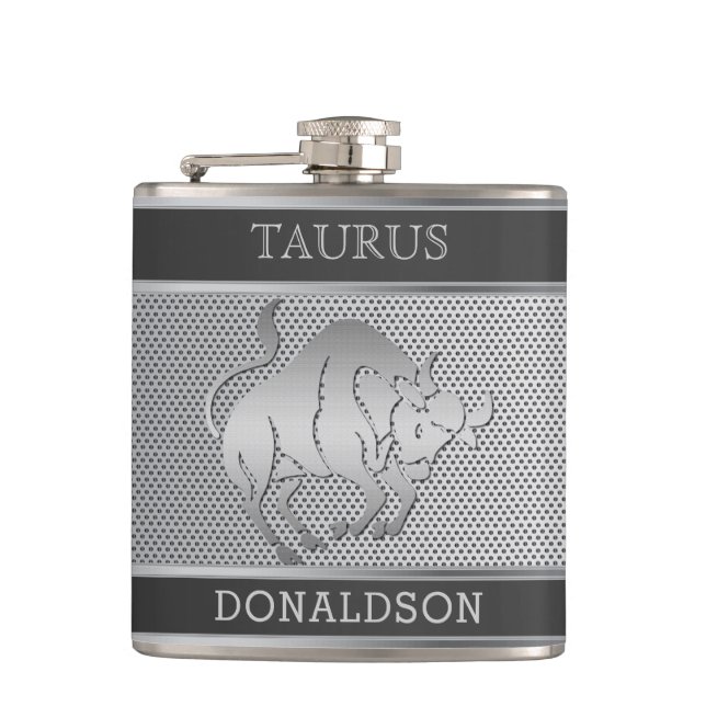 Flasques Taurus le taureau en noir et en argent Mesh (Devant)