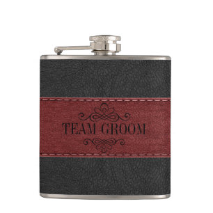 Flasques Team Groom Black & Red Leather