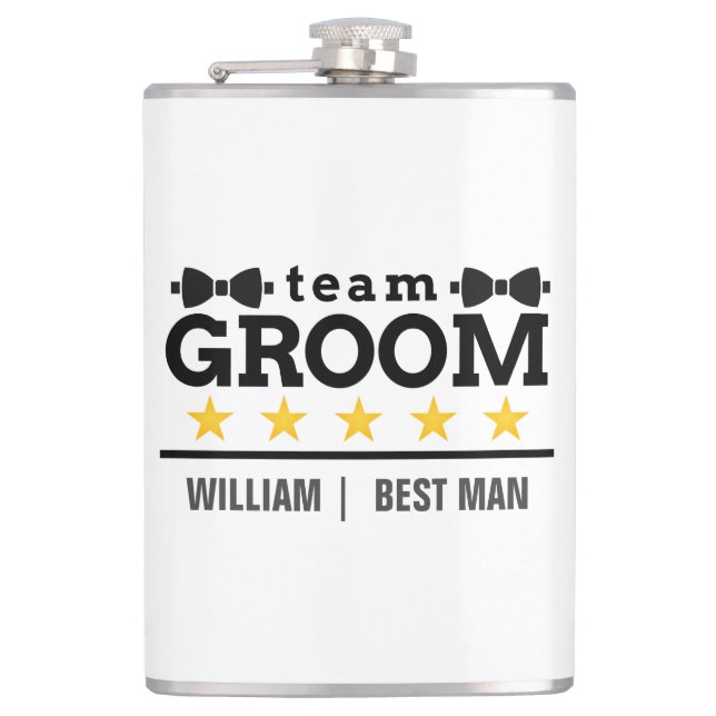 Flasques Team Groom personnalisée Best Man (Devant)