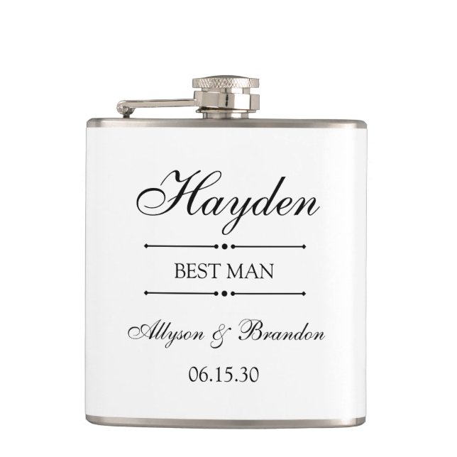 Flasques Témoins de mariage personnalisés (Devant)
