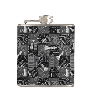 Flasques Termes et pièces d'échecs noir et blanc ID784