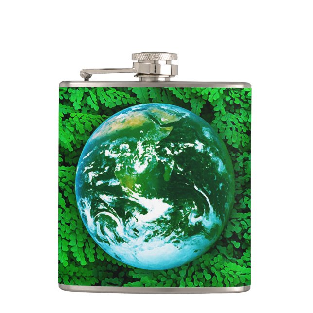 Flasques Terre verte - conscience écologique (Devant)