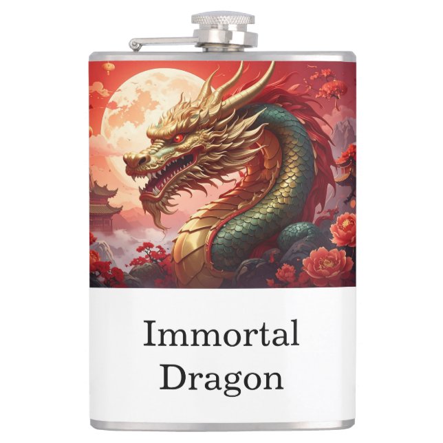 Flasques Texte personnalisé Dragon (Devant)
