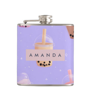 Flasques Thé Bubble Cute Purple Pastel Personnalisé