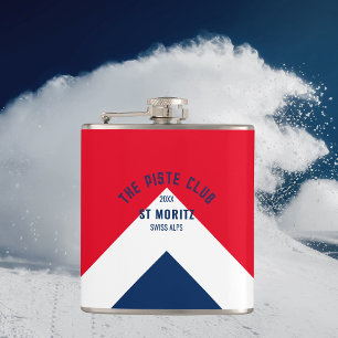 Flasques The Piste Club Rouge Navy Peak Ski de personnalisa