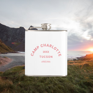 Flasques Thème Camping Pink Camp Crest Bachelorette