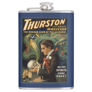 Flasques Thurston le grand magicien jugeant le crâne