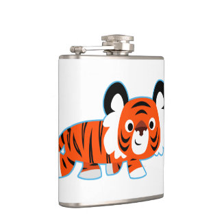Flasques Tigre de dessin mignon sur le ballon de la hanche
