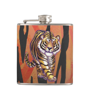 Flasques Tigre sauvage Imprimé orange chaud et noir