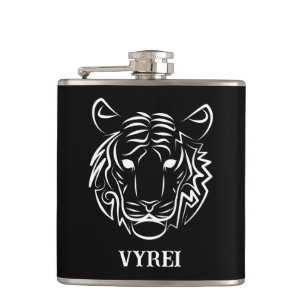 Flasques Tigre tribal noir et blanc