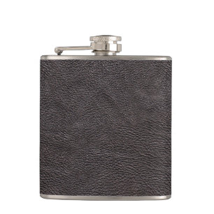 Flasques Tissu en cuir noir