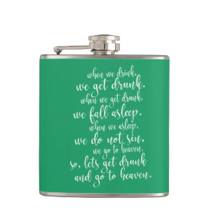Flasques Toast irlandais cool Saint-Patrick vert et blanc