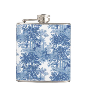 Flasques Toile de paysage bleu vintage avec Urnes et Colonn