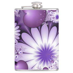 Flasques Tomber dans l'amour Fleurs Abstraites et Coeurs Fr